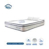 Colchón Doble  Vital Air Colchones Relax 140x190x22cm Ortopédico Resortado Firmeza Suave + 2 Almohadas + 1 Protector