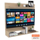 Panel de Tv Ascher, Beige y Blanco, con Espacio Para Televisor de Hasta 55 Pulgadas